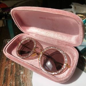Miu Miu Pink Sparkle Round Sunglasses SMU13N